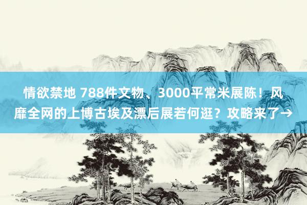情欲禁地 788件文物、3000平常米展陈！风靡全网的上博古埃及漂后展若何逛？攻略来了→