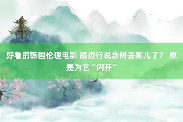 好看的韩国伦理电影 路边行说念树去哪儿了？ 原是为它“闪开”