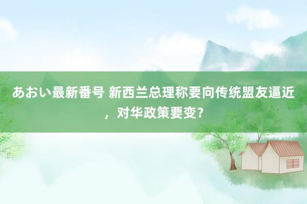 あおい最新番号 新西兰总理称要向传统盟友逼近，对华政策要变？